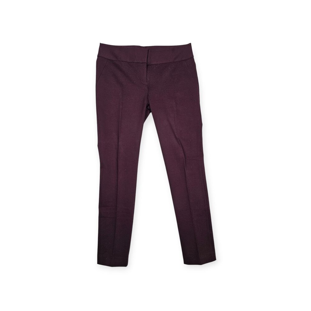 Vince Camuto Slim Leg Trousers - Women's 4 - Plum/Burgundy